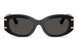 Dolce & Gabbana DG Motif Oval Sunglasses in Black – Product Photo 1