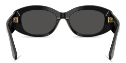 Shop Dolce & Gabbana DG Motif Oval Sunglasses in Black online.