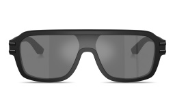 Shop Dolce & Gabbana DG Emblem Aviator Sunglasses in Black online.