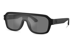 Shop Dolce & Gabbana DG Emblem Aviator Sunglasses in Black online.