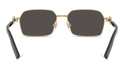 Shop Dolce & Gabbana Logo Signature Rectangle Sunglasses in Gold online.