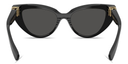 Shop Dolce & Gabbana Logo Signature Cat-Eye Sunglasses in Black online.