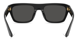Shop Dolce & Gabbana DG Motif Rectangle Sunglasses in Black online.