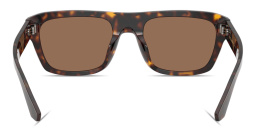 Shop Dolce & Gabbana DG Motif Rectangle Sunglasses in Havana online.