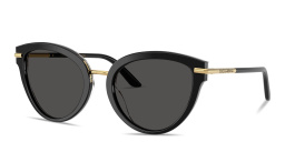 Shop Dolce & Gabbana Engraved Logo Cat-Eye Sunglasses in Black online.