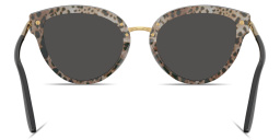 Shop Dolce & Gabbana Engraved Logo Cat-Eye Sunglasses in Black online.