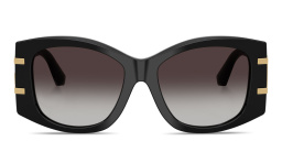 Shop Dolce & Gabbana DG Logo Cat-Eye Sunglasses in Black online.