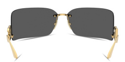 Shop Dolce & Gabbana DG Motif Wide Rimless Rectangle Sunglasses in Gold online.