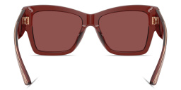 Shop Dolce & Gabbana Logo Print Square Sunglasses in Transparent Bordeaux online.