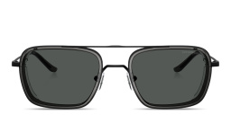 نظارات شمسية مربّعة بشعار النسر من امبوريو أرماني بلون أسود - صورة المنتج 1