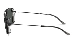 Shop Emporio Armani Eagle Logo Square Sunglasses in Black online.