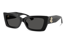 Shop JIMMY CHOO JC Motif Cat-Eye Sunglasses in Black online.