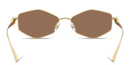 Shop JIMMY CHOO Engraved Logo Oval Sunglasses in Gold online.