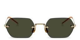 تسوق نظارات شمسية تي كاي-13 غير منتظمة بدون إطار للجنسين أوليفر بيبلز بلون ذهبي أونلاين.