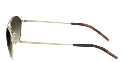 Shop OLIVER PEOPLES Aero II Unisex Pilot Sunglasses in Gold online.