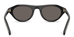 Shop PRADA Logo Signature Irregular Sunglasses in Black online.