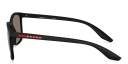 Shop Prada Linea Rossa Logo Signature Square Sunglasses in Black online.