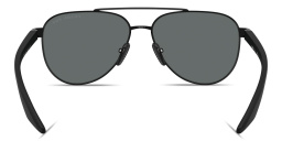 Shop Prada Linea Rossa Logo Signature Aviator Sunglasses in Black online.