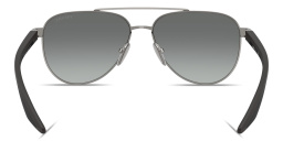 Shop Prada Linea Rossa Logo Signature Aviator Sunglasses in Matte Grey online.