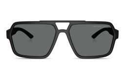 Shop Prada Linea Rossa Logo Signature Aviator Sunglasses in Black online.