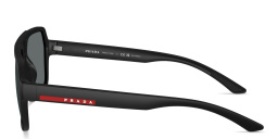 Shop Prada Linea Rossa Logo Signature Aviator Sunglasses in Black online.