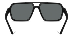 Shop Prada Linea Rossa Logo Signature Aviator Sunglasses in Black online.