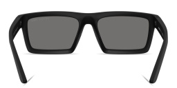 Shop Prada Linea Rossa Logo Signature Rectangle Sunglasses in Matte Black online.