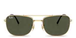 Shop Ray-Ban Unisex Rectangle Sunglasses in Gold online.
