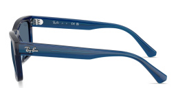 Shop Ray-Ban Junior Kids Rectangle Sunglasses in Transparent Blue online.