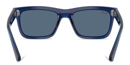 Shop Ray-Ban Junior Kids Rectangle Sunglasses in Transparent Blue online.