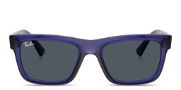 Shop Ray-Ban Junior Kids Rectangle Sunglasses in Transparent Violet online.