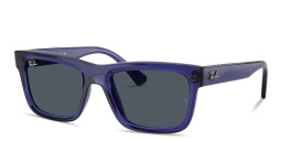 Shop Ray-Ban Junior Kids Rectangle Sunglasses in Transparent Violet online.