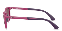 Shop Ray-Ban Junior Kids Square Sunglasses in Fuchsia On Violet online.