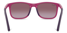 Shop Ray-Ban Junior Kids Square Sunglasses in Fuchsia On Violet online.