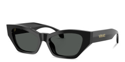 VERSACE Logo Signature Cat-Eye Sunglasses in Black – Product Photo 2