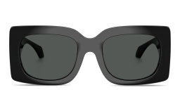 VERSACE Logo Signature Oversized Square Sunglasses in Black – Product Photo 1