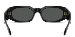 VERSACE Logo Signature Unisex Irregular Sunglasses in Black – Product Photo 4