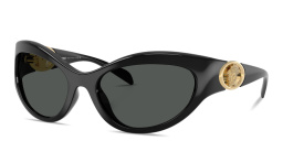 Shop VERSACE Medusa Cat-Eye Sunglasses in Black online.