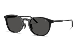Shop Moncler Barbb Unisex Round Sunglasses in Shiny Black online.