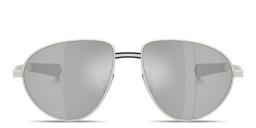 Shop Moncler Vizla Unisex Pilot Sunglasses in Matte Silver online.