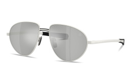 Shop Moncler Vizla Unisex Pilot Sunglasses in Matte Silver online.