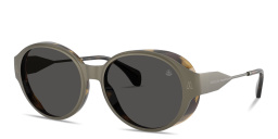 Shop Moncler Auros Unisex Round Sunglasses in Matte Anthracite online.