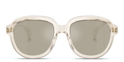 Shop Moncler Cirsee Unisex Pilot Sunglasses in Transparent Shiny Butter online.