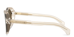 Shop Moncler Cirsee Unisex Pilot Sunglasses in Transparent Shiny Butter online.