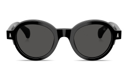 Shop Moncler Rondosa Unisex Round Sunglasses in Shiny Black online.