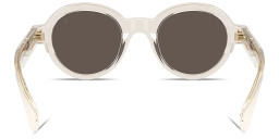 Shop Moncler Rondosa Unisex Round Sunglasses in Transparent Beige online.