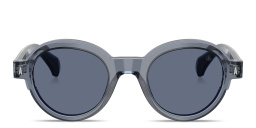 Shop Moncler Rondosa Unisex Round Sunglasses in Transparent Blue online.