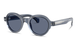 Shop Moncler Rondosa Unisex Round Sunglasses in Transparent Blue online.