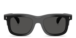 Shop Moncler Claro Unisex Square Sunglasses in Shiny Black online.