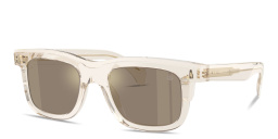 Shop Moncler Claro Unisex Square Sunglasses in Transparent Beige online.